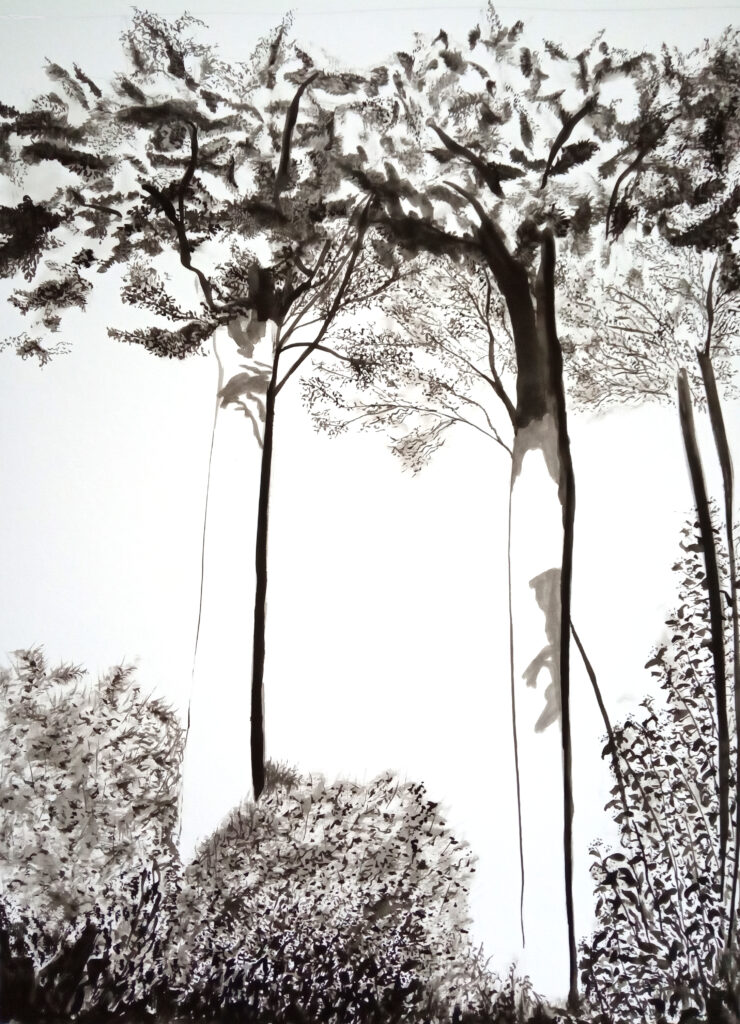 Peinture paysage arbres