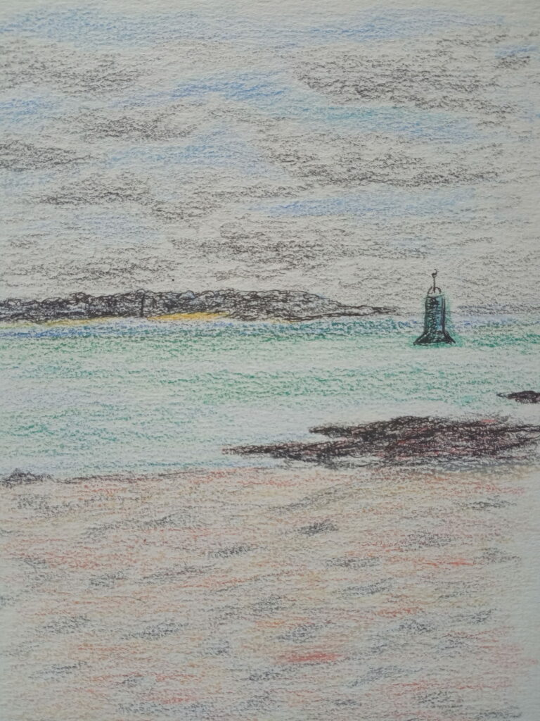 Croquis estran au Pouliguen, presqu'île de Guérande