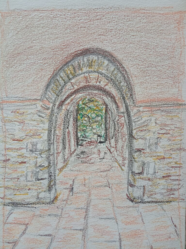 Croquis de l'intérieur du fort de Villès Martin, st nazaire