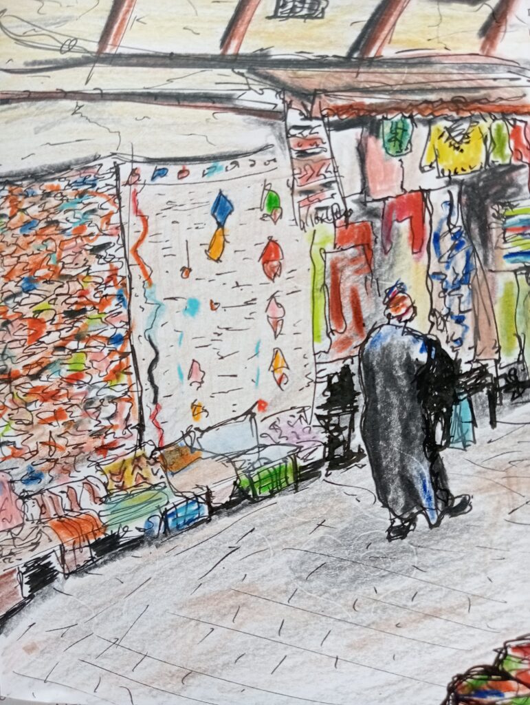 Croquis rue de la médina Fès