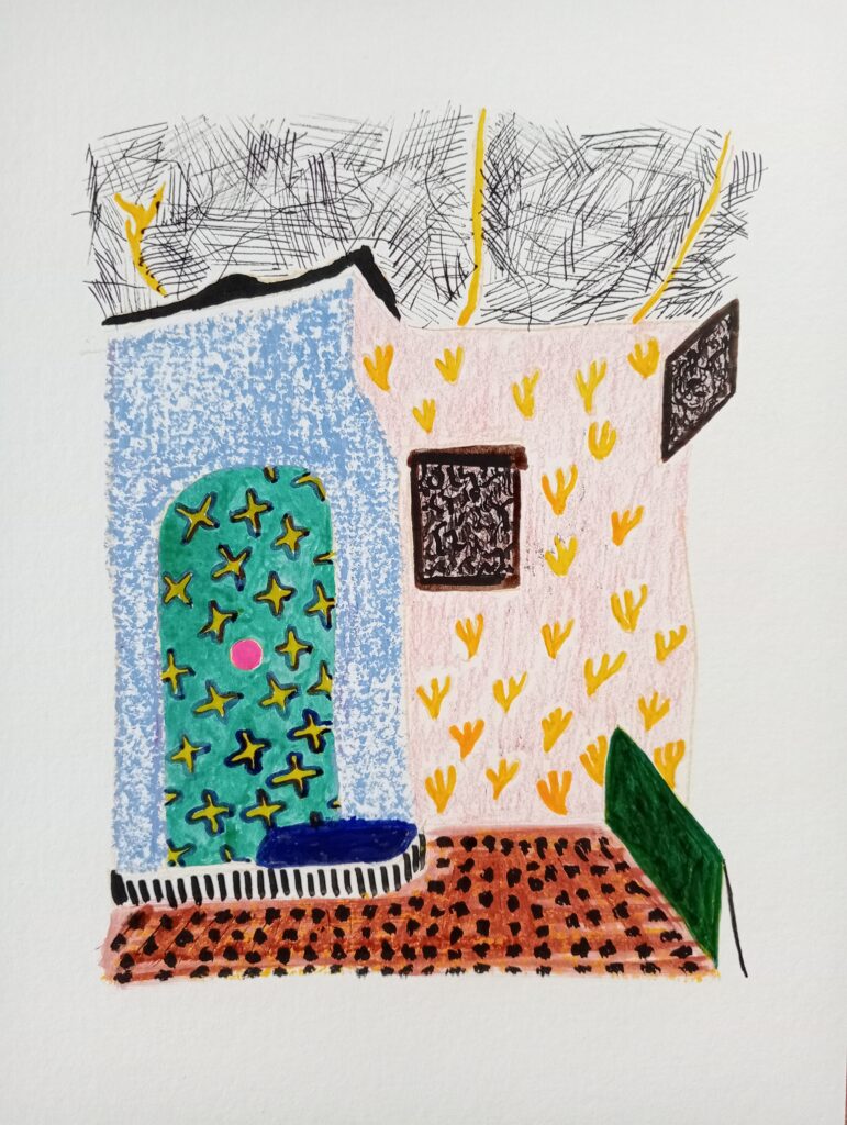 Dessin aux motifs colorés