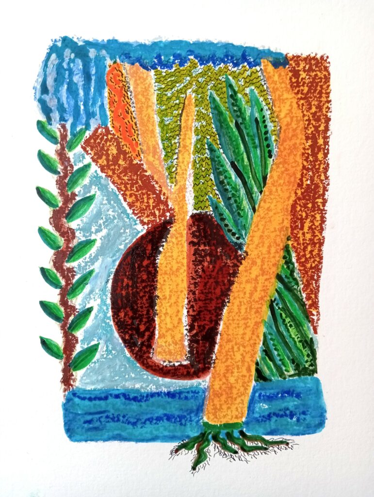 Dessin au pastel gras