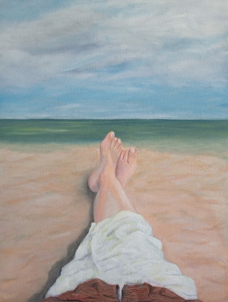 Peinture à l'huile, bird de mer le Pouliguen