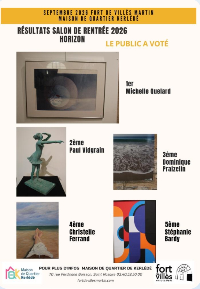 Vote du public des 5 premiers au Salon de rentrée des artistes de Kerlédé, à St Nazaire